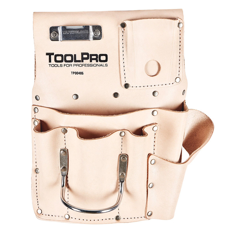 8-Pocket Drywall Pouch, Left Handed, Top Grain Leather